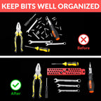 Magnetic 39-Hole Organizer for 1/4 Inch Hex Screwdriver Bits