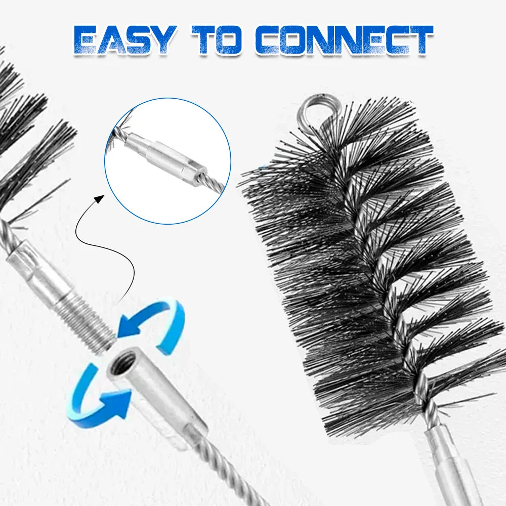 Flexible Steel Wire Chimney and Flue Pipe Cleaning Brush Set