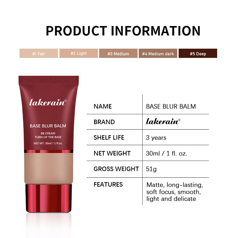 Blurring Makeup Primer and Foundation Balm with Applicator Brush