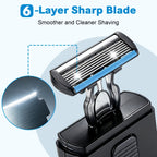 Portable Men's Retractable Manual 6-Layer Blade Shaver