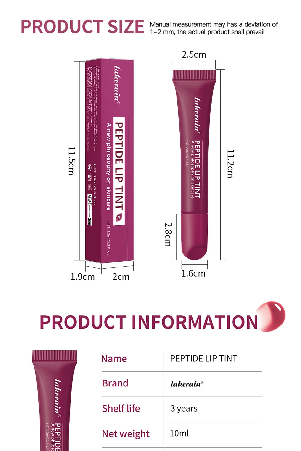 Peptide Moisturizing Lip Tint Gloss - 15