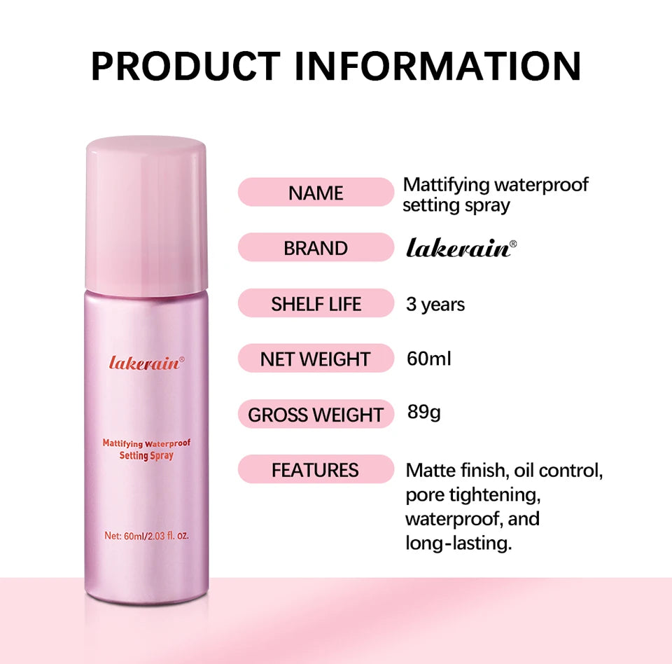 Long-Lasting Matte Finish Makeup Setting Spray - 15