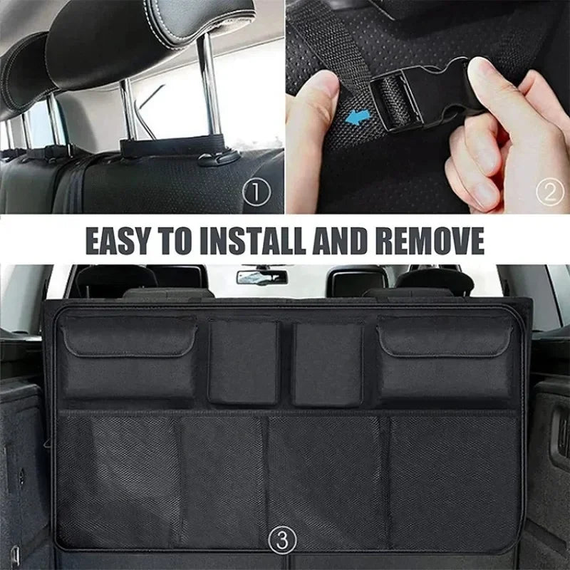 Waterproof Car Seat Back Organizer with 8 Storage Pockets - 3