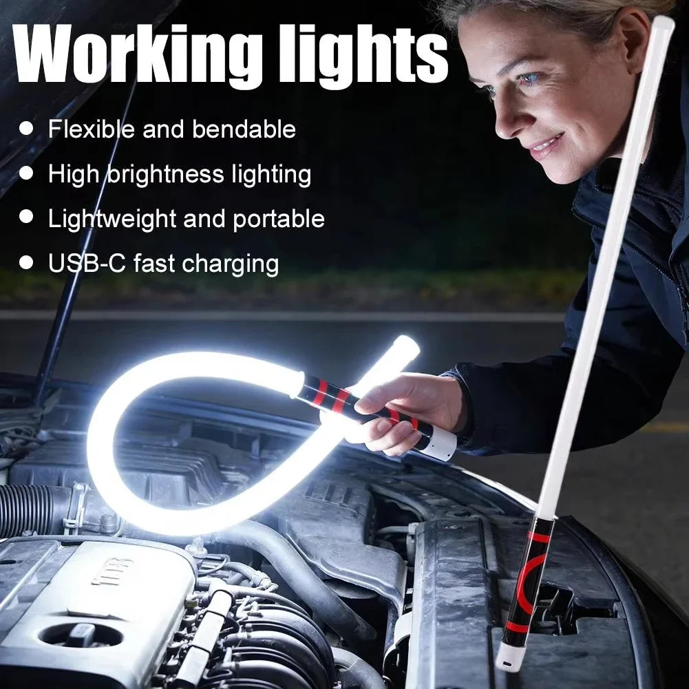 Flexible Silicone LED Work Light Rechargeable USB-C Handheld Flashlight