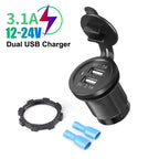 3.1A Dual USB Port Car Charger Socket for 12V 24V Vehicles