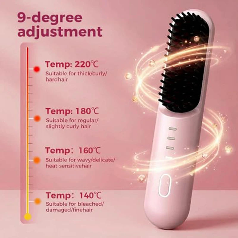 Fast Heating Cordless Hair Straightening Brush