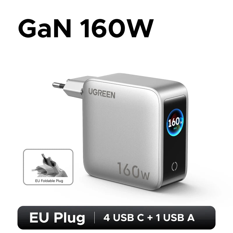 160W GaN Fast Charger with Digital Power Display - 25
