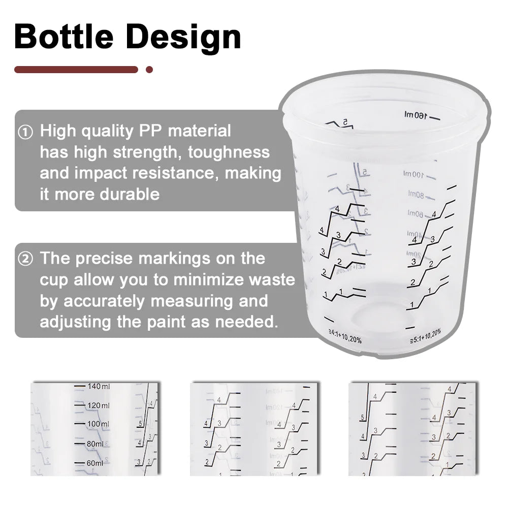 Disposable Paint Mixing Cup System for Spray Guns 160ml