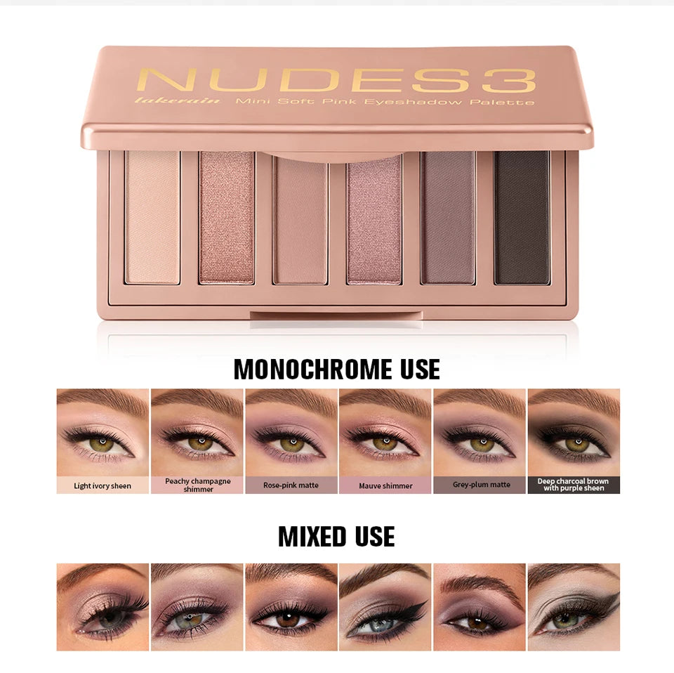 6-Color Soft Pink Neutral Eyeshadow Palette - 11