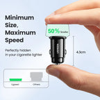 48W Dual Port Fast Car Charger with USB-C and USB-A