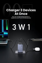 100W GaN Fast USB-C Wall Charger for Laptops and Smartphones