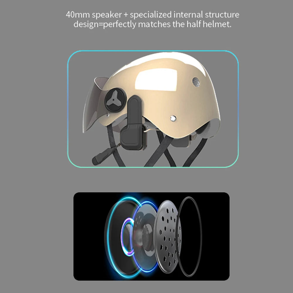 Bluetooth 5.3 Motorcycle Helmet Headset Waterproof Hands-Free Earphone