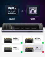 Dual Protocol M.2 NVMe SATA SSD Enclosure USB-C 10Gbps Adapter