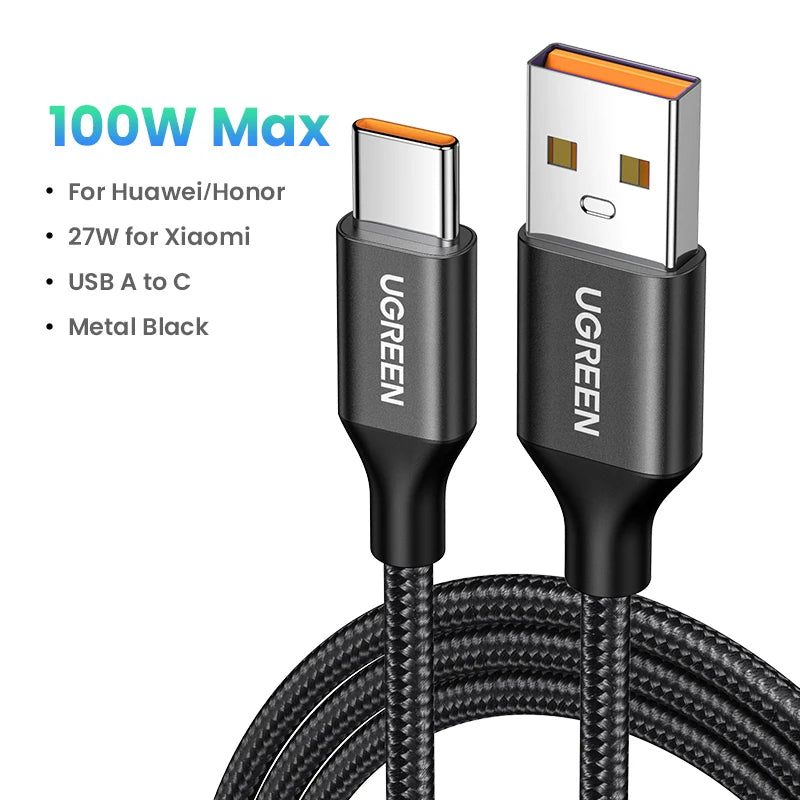 100W 6A Fast Charging Cable for Huawei and Honor Smartphones