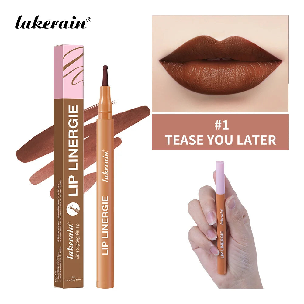 Dual-Sided Long-Lasting Waterproof Lip Stain and Liner Pen - 30
