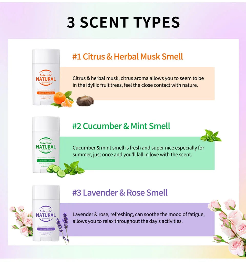 Long-Lasting Natural Solid Deodorant Stick for Men and Women - 9