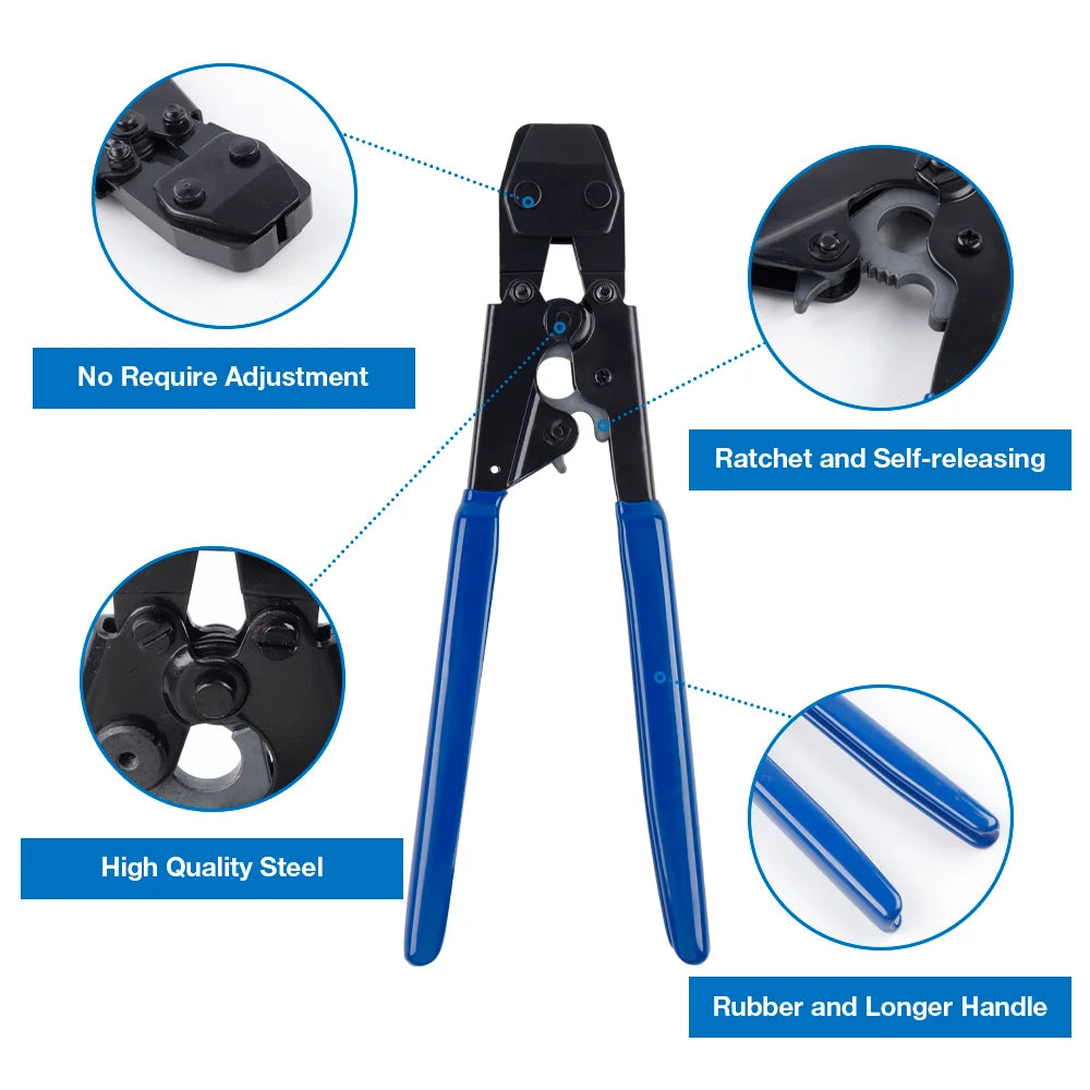 3-in-1 PEX Cinch Crimping Tool and Pipe Cutter Set - 11