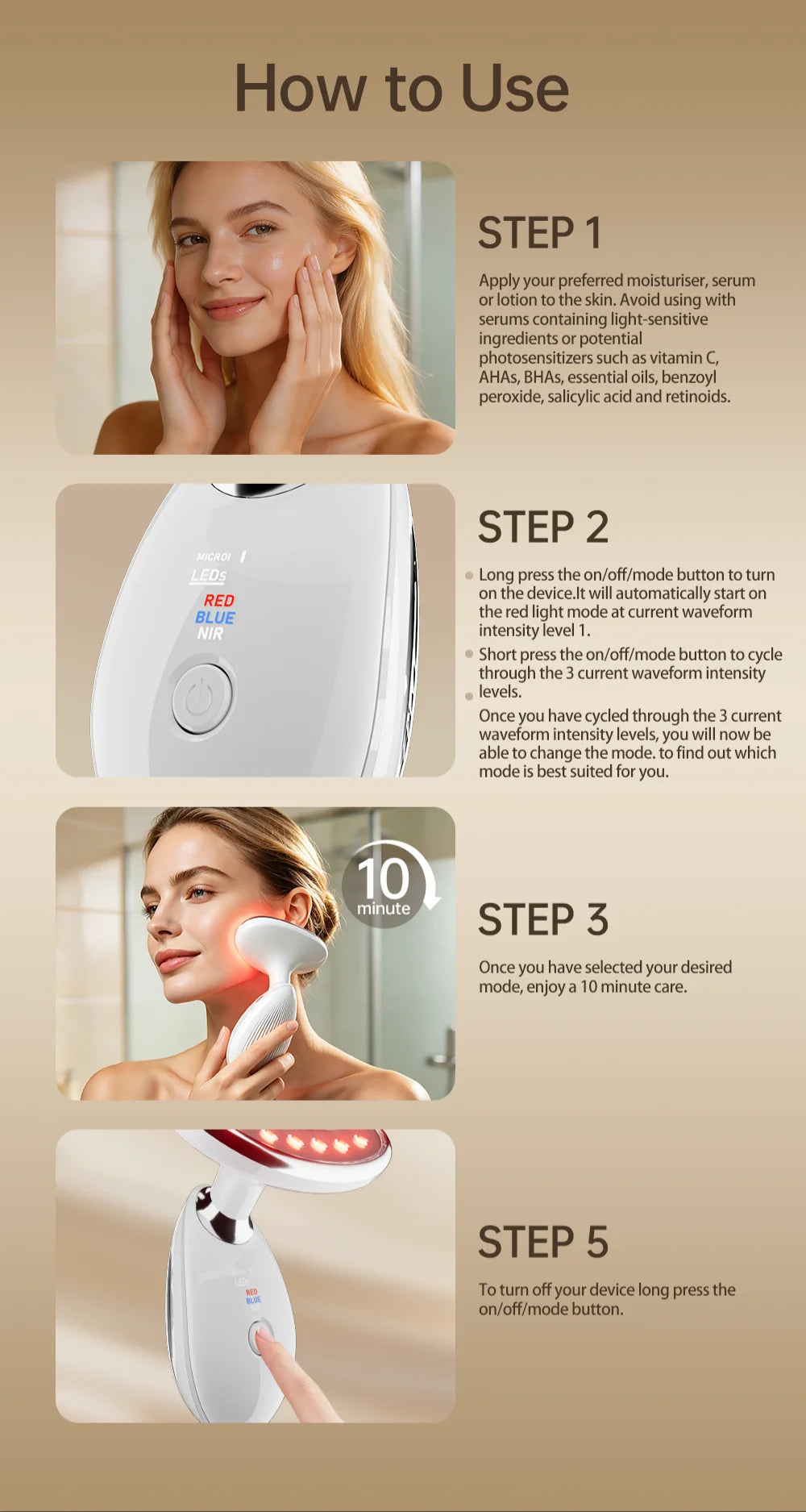 LED Facial and Body Sculpting Beauty Device