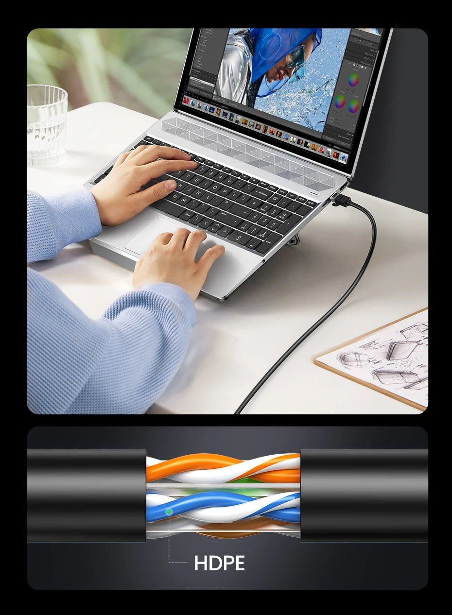 Cat6 Gigabit Ethernet Network Cable for High-Speed Gaming and Streaming