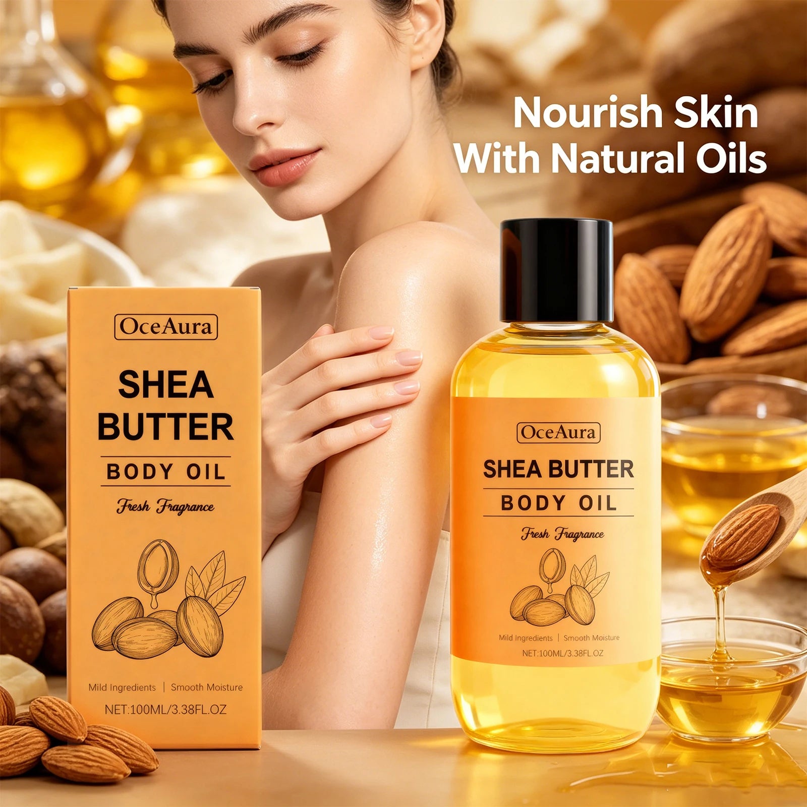 Shea Butter Nourishing Body Oil for Dry Skin - 7