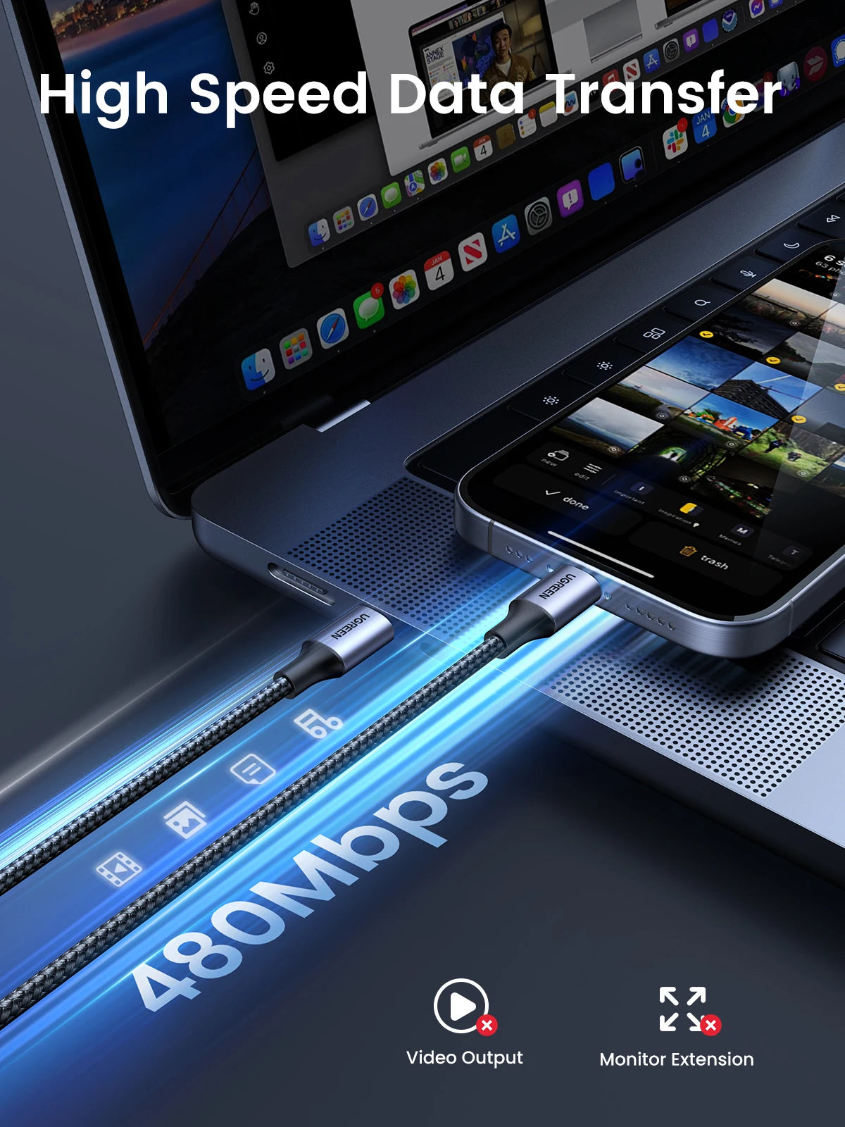 60W USB-C to USB-C Fast Charging and Data Sync Cable