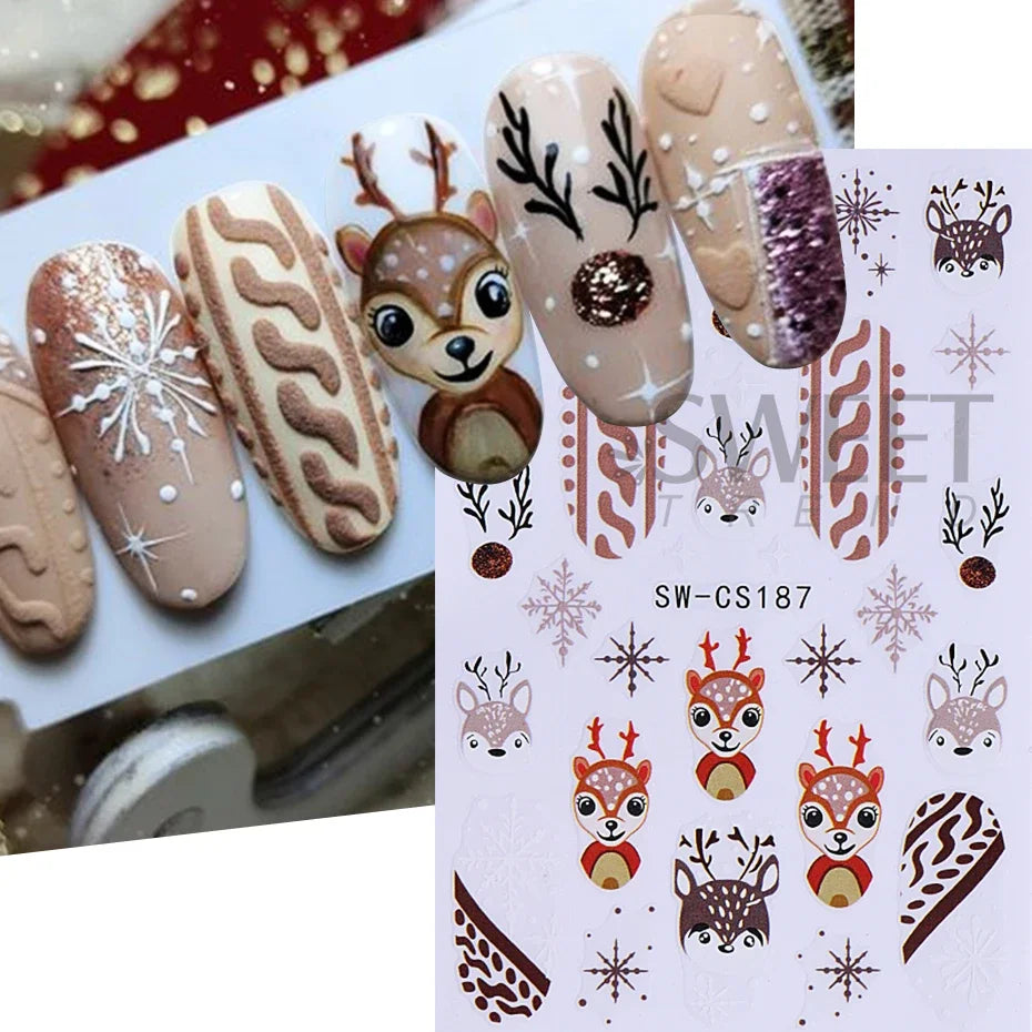 Christmas Cartoon Nail Art Decals - 4