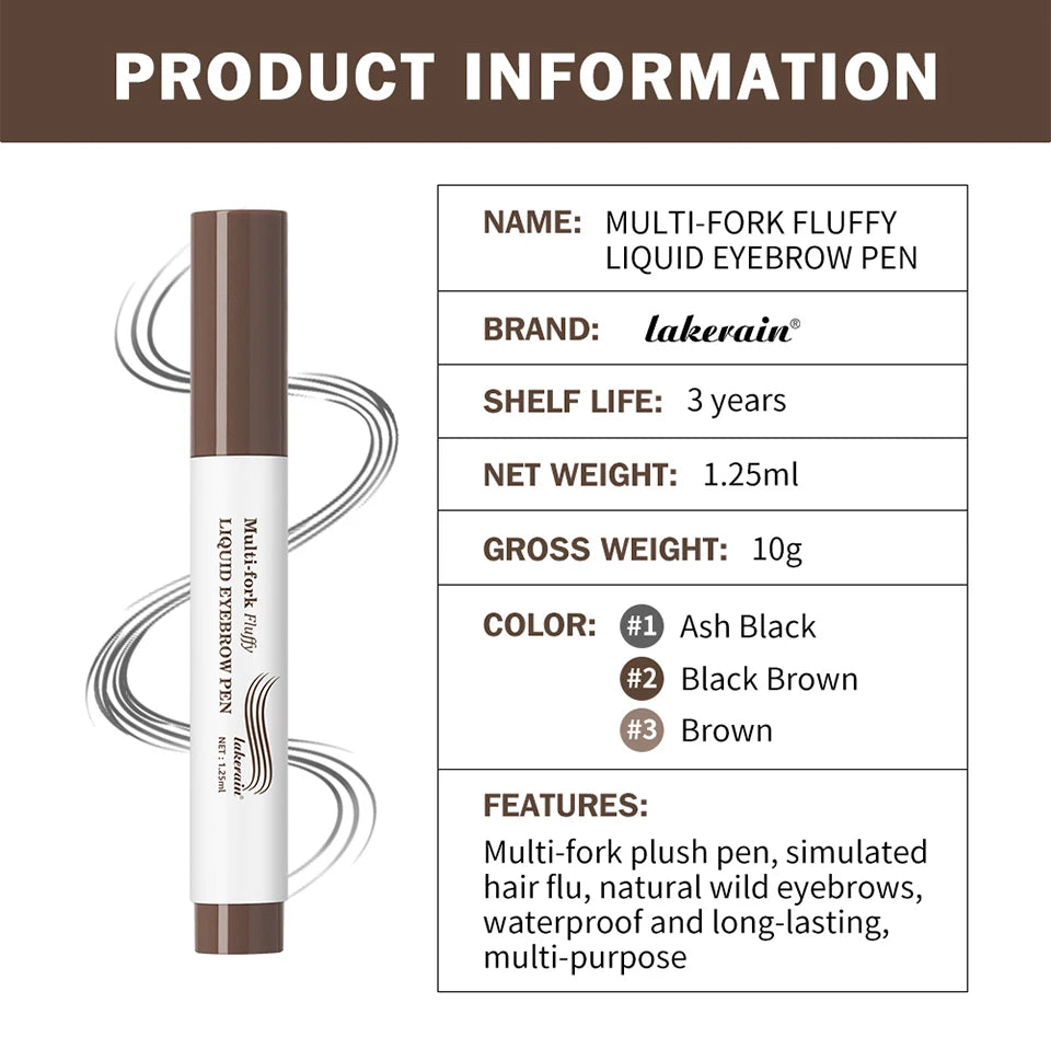Waterproof Multi-Fork Liquid Eyebrow Pen - 17