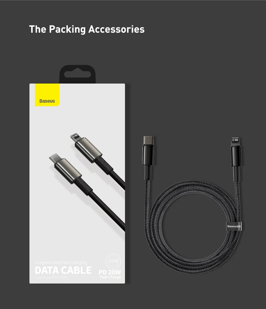 20W USB-C to Lightning PD Fast Charging Data Cable