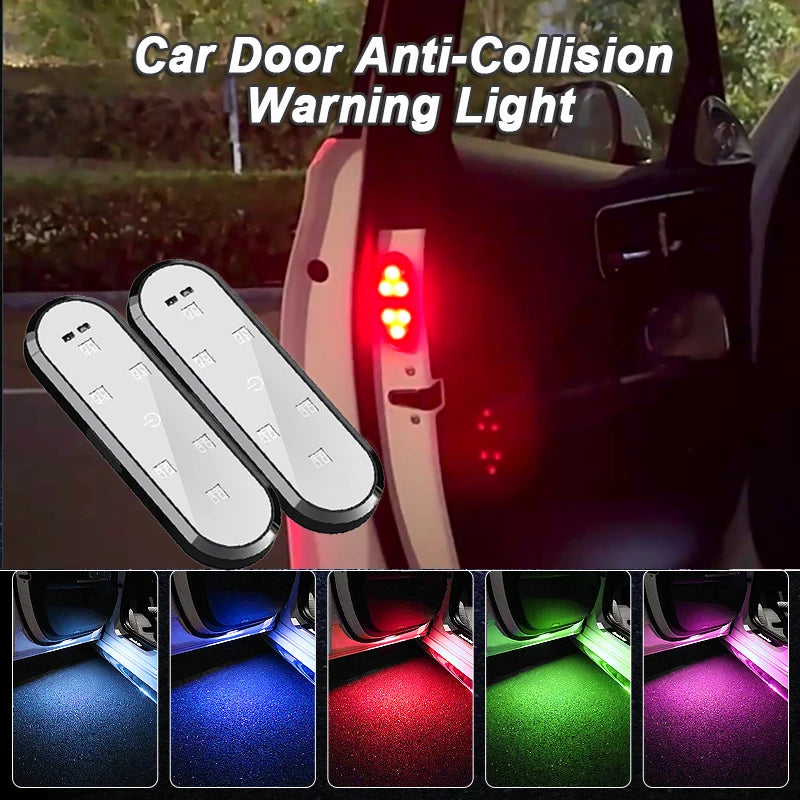 Magnetic LED Car Door Welcome Light with USB Charging and Auto Sensor