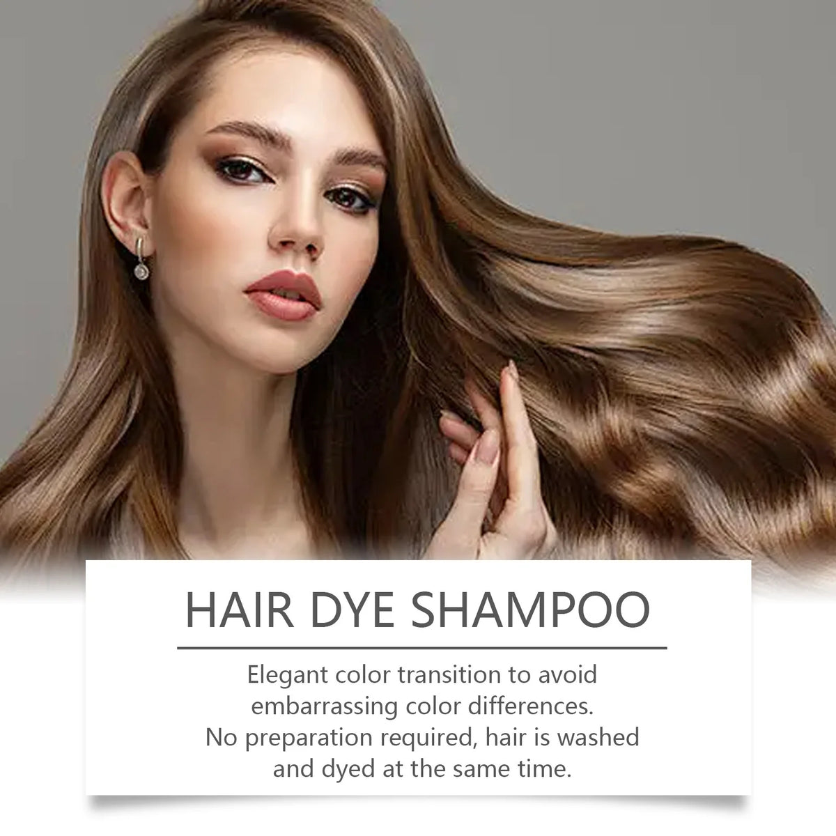 Instant Hair Color Dye Shampoo for Easy Grey Coverage