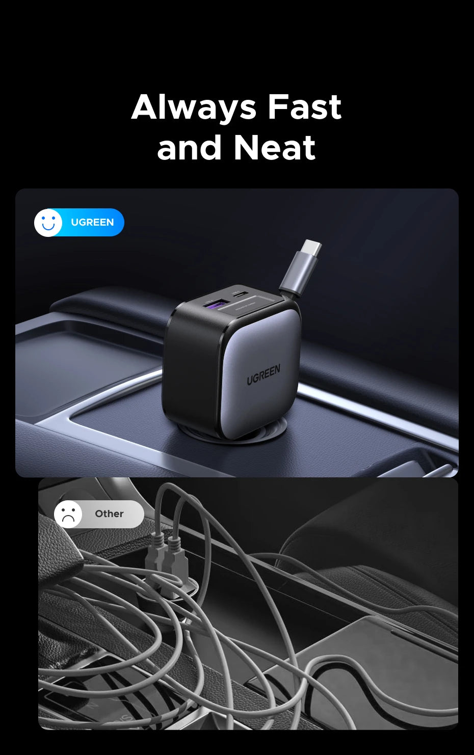 145W Fast Car Charger with 3 USB-C and 1 USB-A Ports - 10