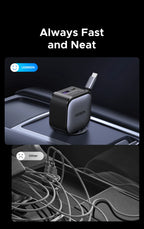 145W Fast Car Charger with 3 USB-C and 1 USB-A Ports