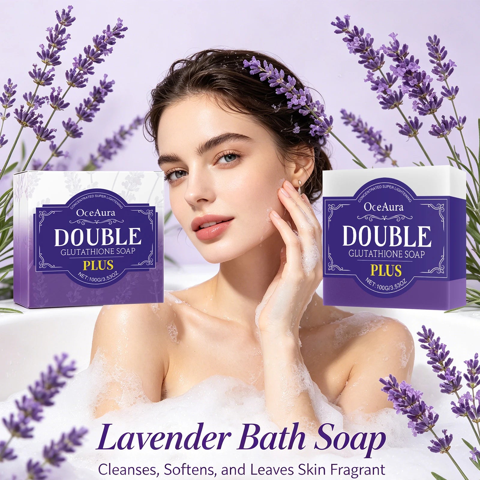 Lavender Cleansing Soap Bar for Oil Control and Soft Skin - 3
