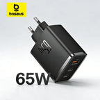 65W GaN Fast USB-C Wall Charger for Laptops and Smartphones