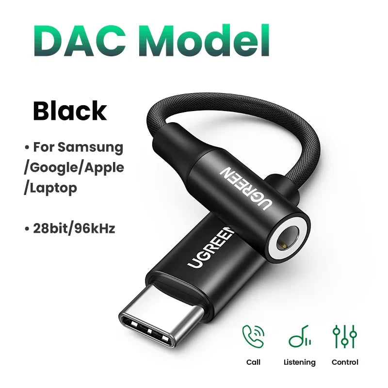 USB-C to 3.5mm Headphone Adapter with DAC Chip - 19