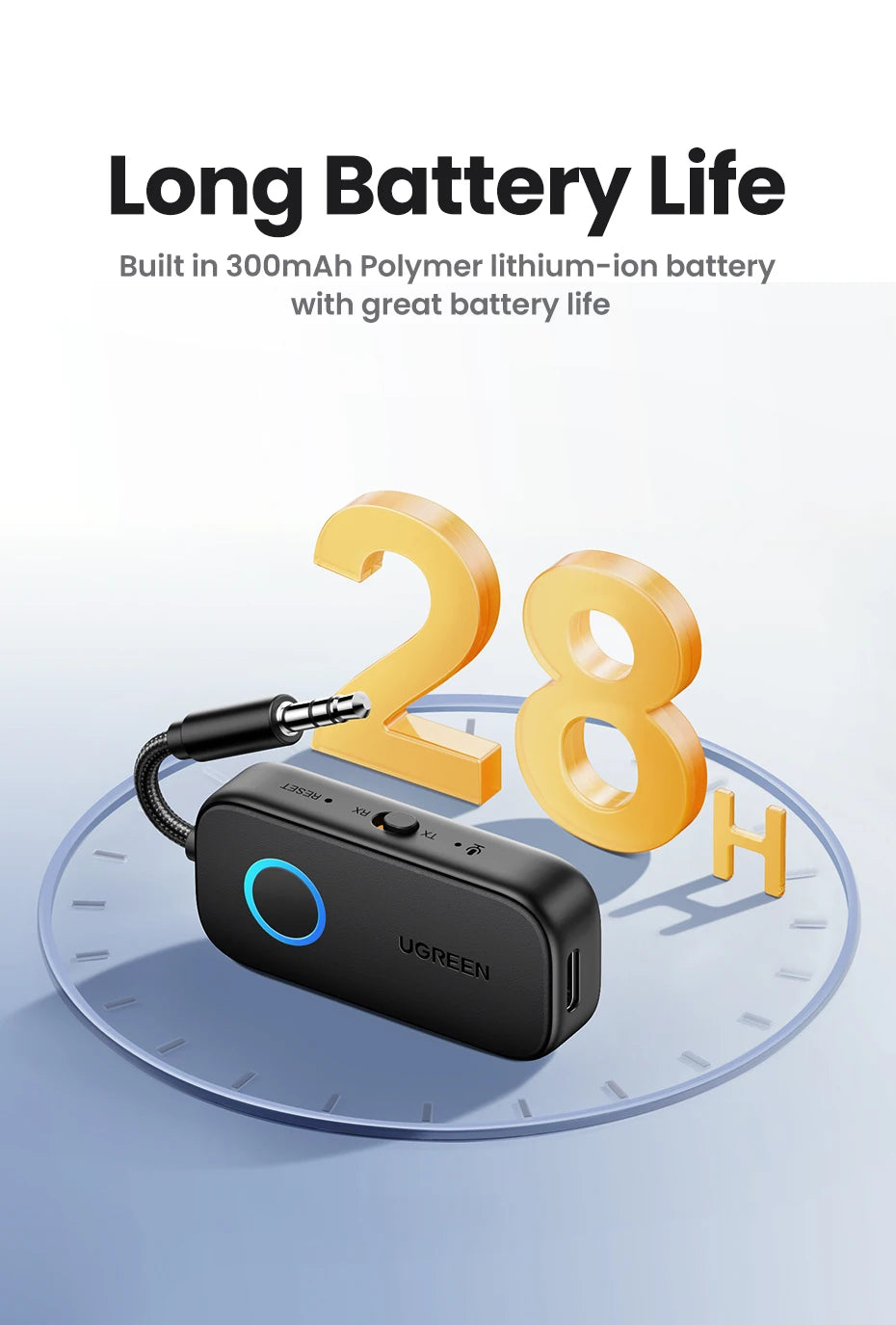 2-in-1 Bluetooth 5.2 Transmitter and Receiver for Audio Aux
