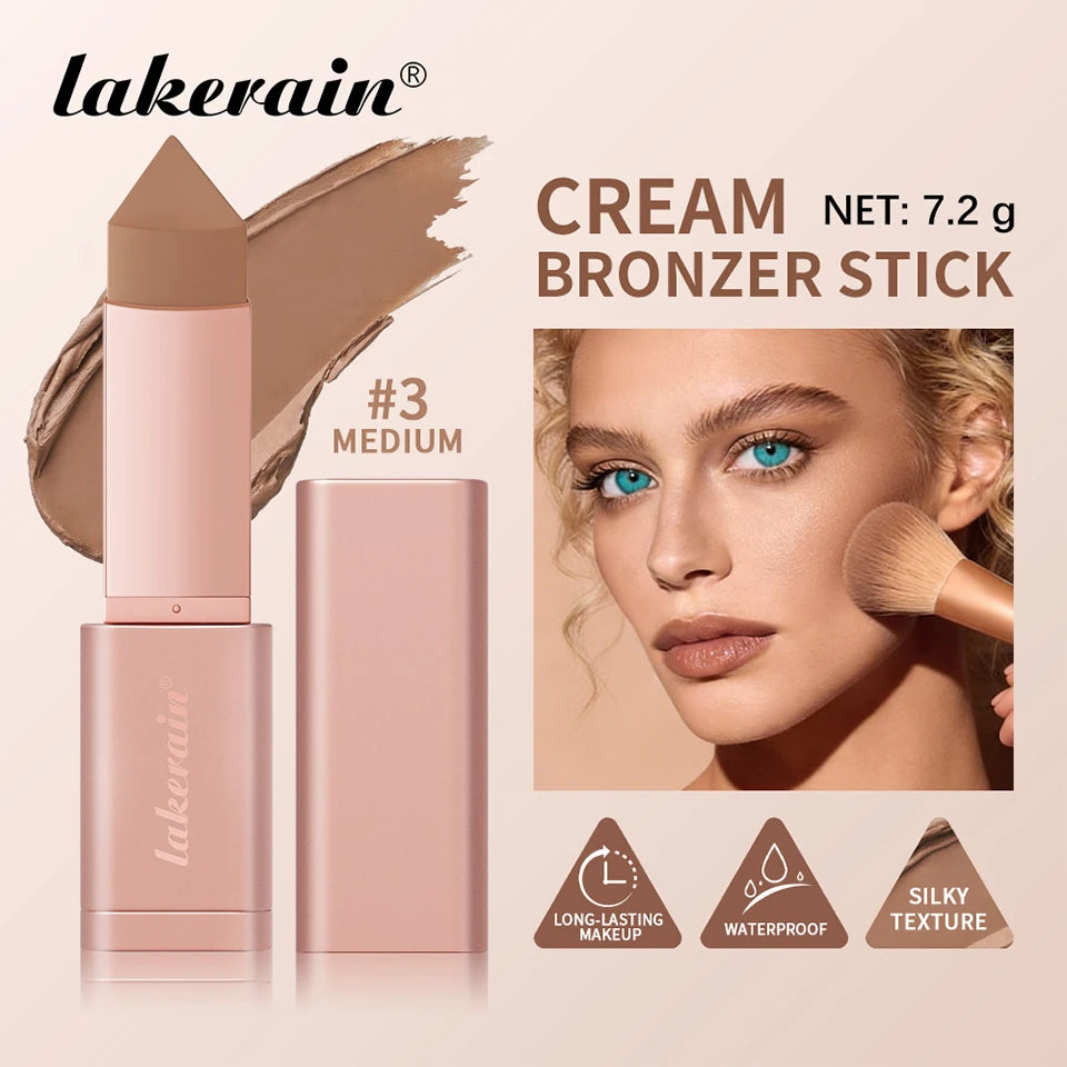 Cream Bronzer and Contouring Stick for Sculpted Face Makeup