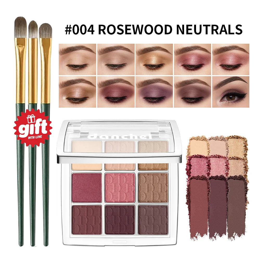 9-Color Eyeshadow Palette with Makeup Brush
