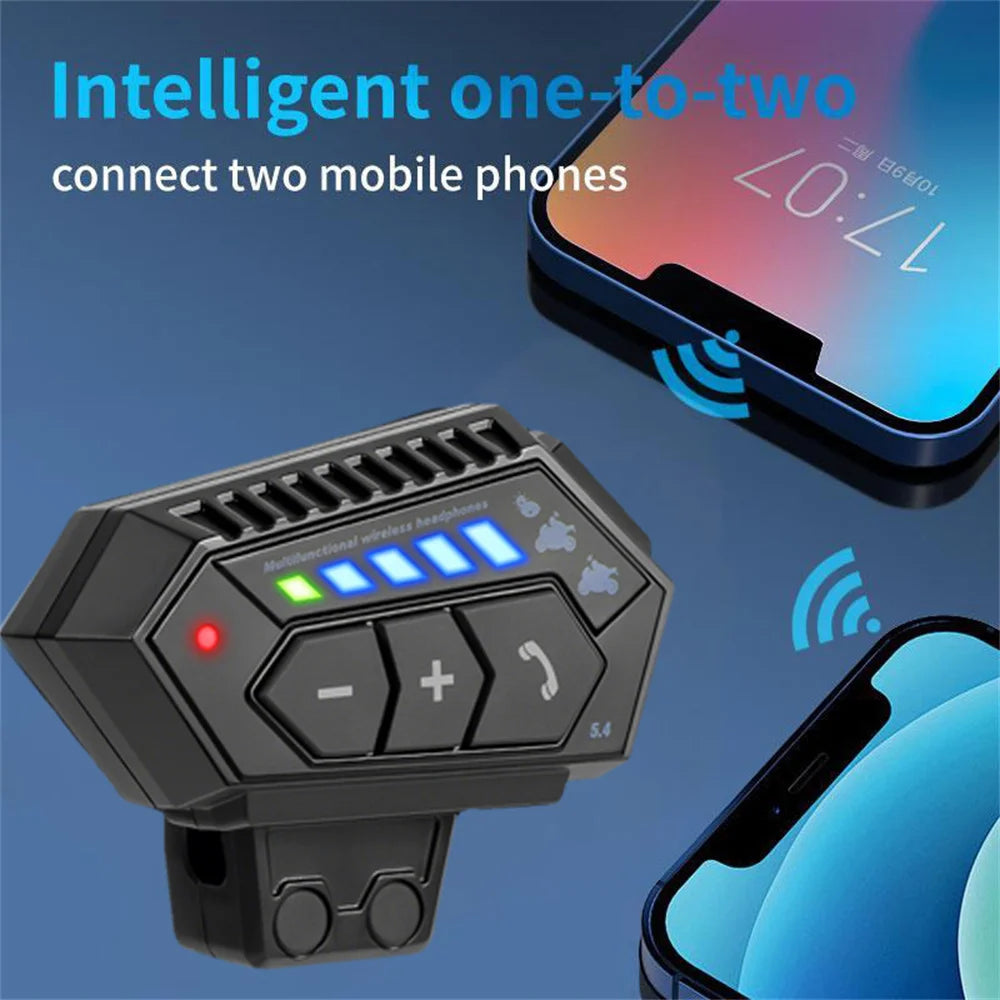 BT12-2x Motorcycle Helmet Bluetooth 5.4 Headset with Voice Assistant