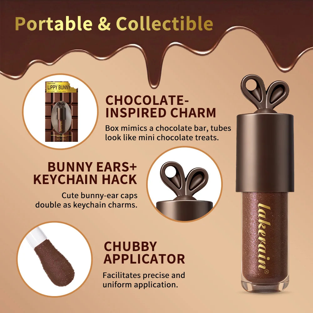 Moisturizing Chocolate Shimmer Lip Gloss for Hydrated Plump Lips