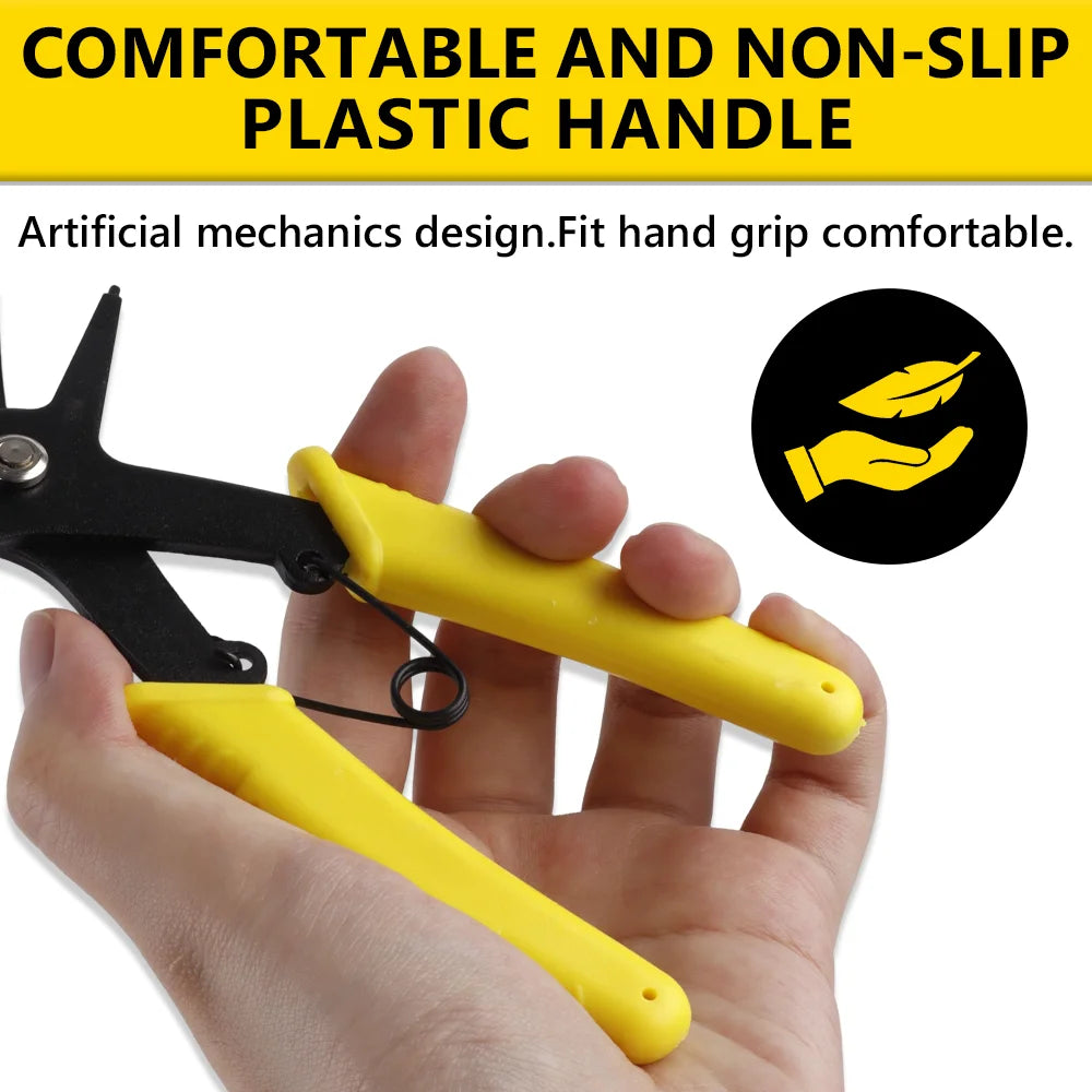 2-in-1 Dual-Purpose Circlip Pliers with 225-Piece Retaining Ring Set - 5