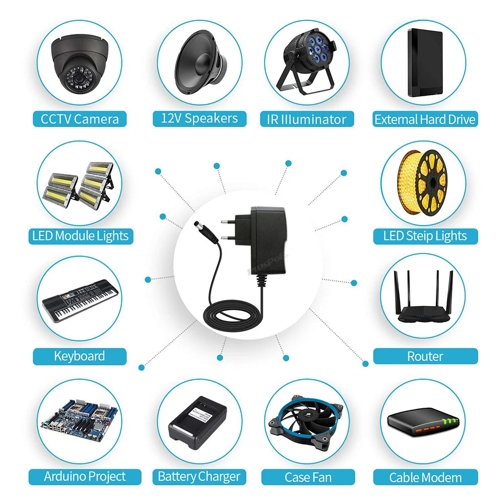 12.6V 1A Lithium Battery Charger for 18650 Battery Packs