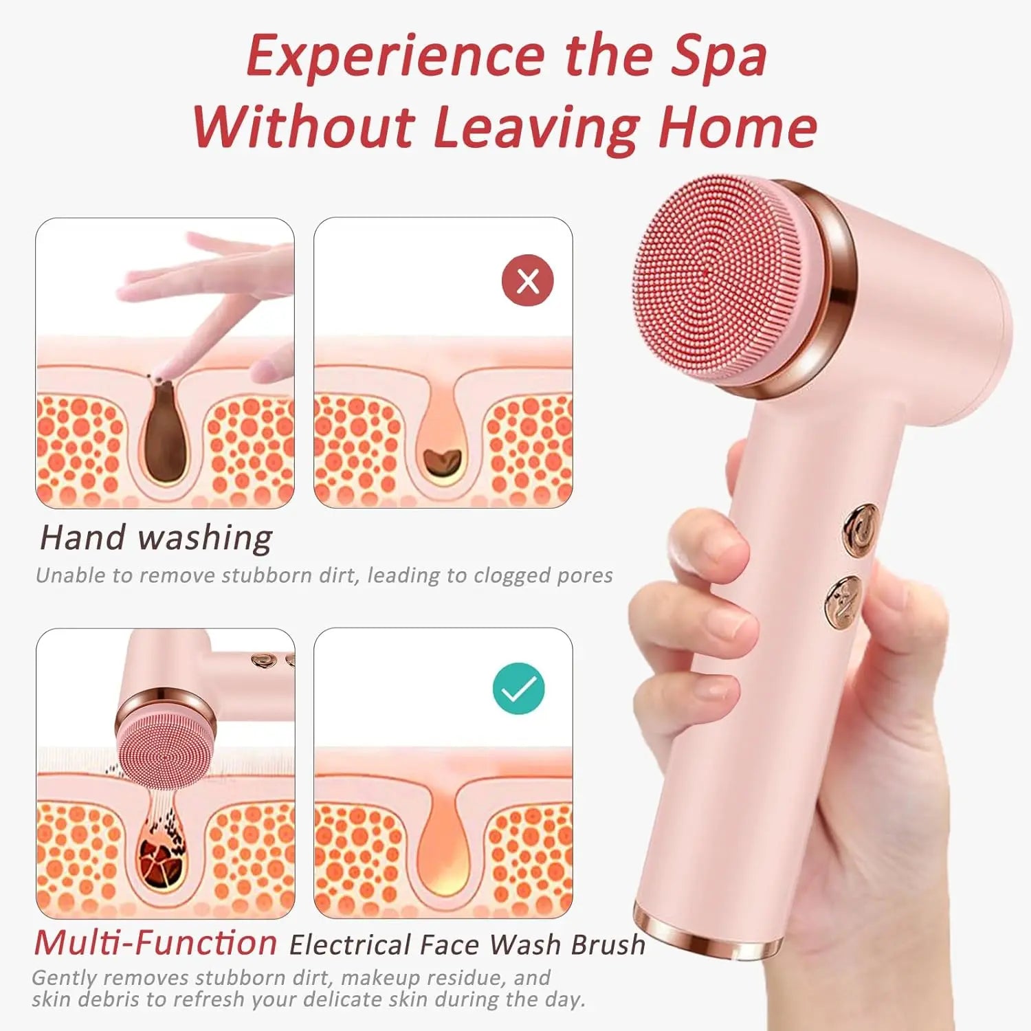 4-in-1 Electric Rotating Facial Cleansing Brush - 2