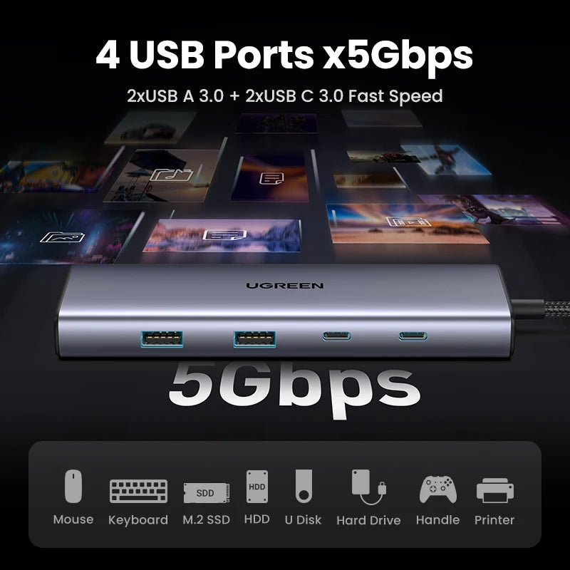 9-in-1 USB-C Docking Station with 4K 60Hz HDMI and 100W PD