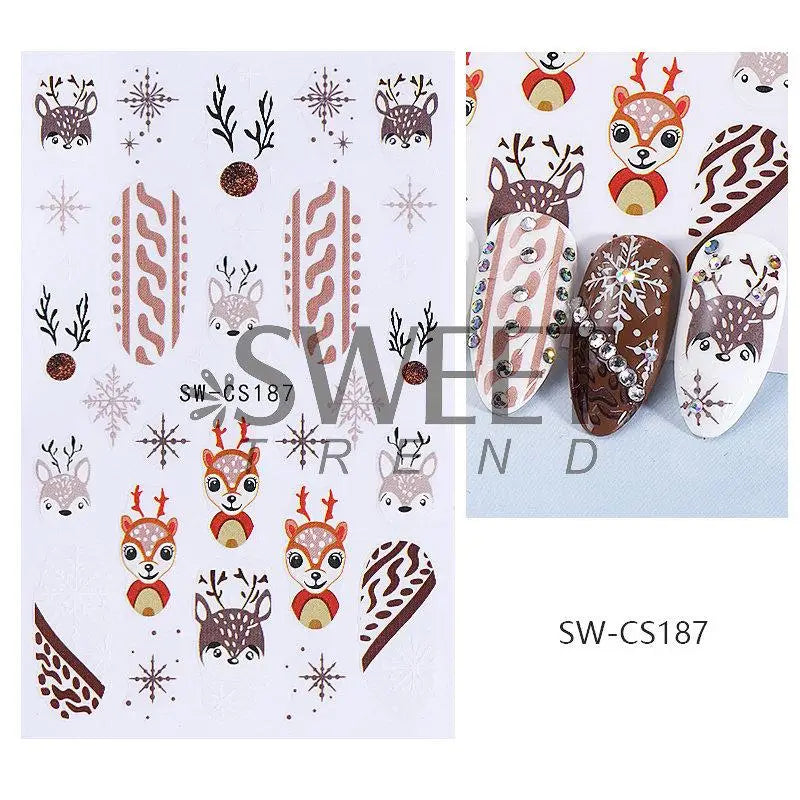 Christmas Cartoon Nail Art Decals