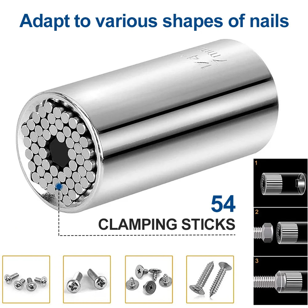 Universal Adjustable Socket Wrench Tool Set for Bolts and Nuts