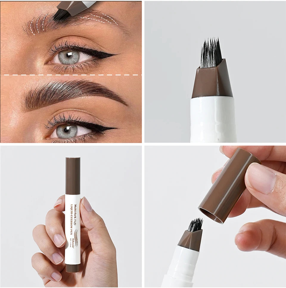 Waterproof Multi-Fork Liquid Eyebrow Pen