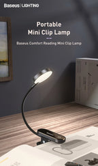 Rechargeable LED Clip-On Desk Lamp for Reading and Bedside