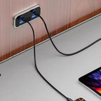 4 Port USB Car Charger with QC3.0 and PD3.0 Fast Charging Socket