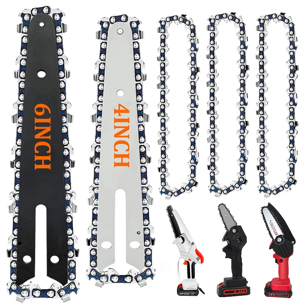 Replacement Chainsaw Chain and Guide Bar for Portable Electric Saws